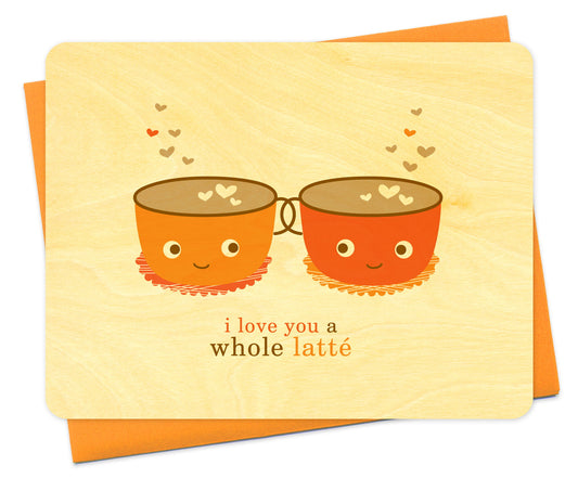 latté love Wood Love Card