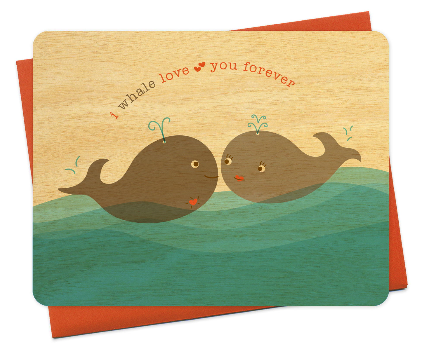 whale love you  Wood Love Card