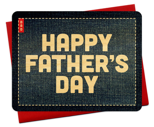 Denim Dad Wood Father's Day Card